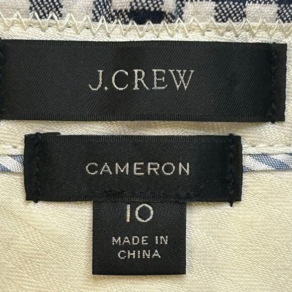 J. Crew navy/black and white check mid rise Cameron ankle pants size 10 - Picture 5 of 7